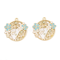 Rack Plating Alloy Enamel Pendants&nbsp;FIND-A040-07B-G