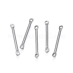変色しにくい304ステンレススチールリンクコネクター  ステンレス鋼色  20x2x1mm  穴：1.2mm&nbsp;STAS-S117-019C