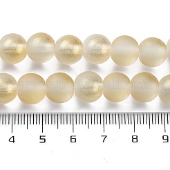 スプレープリントガラスラウンドビーズ連売り  淡黄色  10mm  穴：1.3~1.6mm  約80個/連  31.4インチ&nbsp;LS-DGLA-Q015-10mm-21