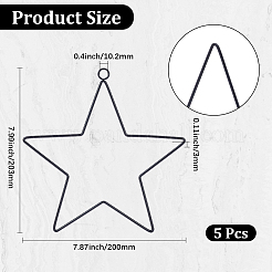 Iron Star Ring for DIY Woven Net/Web with Feather&nbsp;IFIN-GF0001-68EB
