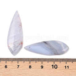 天然ブルーレースアゲート瑪瑙ペンダント  ティアドロップチャーム  37.5~40x13~14x4~5mm  穴：1.2mm&nbsp;G-K381-16B