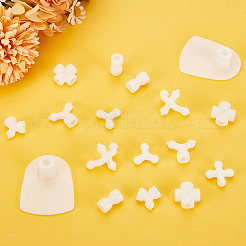 78個 8スタイル プラスチック人形ジョイント  人形作りアクセサリー  ホワイト  15~50x10~40x6.5~24.5mm  穴：6mm&nbsp;KY-OC0001-38