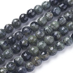 天然カンババジャスパービーズ連売り  多面カット  ラウンド  6mm  穴：1mm  約63~64個/連  14.96インチ〜15.35インチ（38~39cm）&nbsp;G-P430-11-B