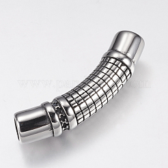 304ステンレス鋼チューブコネクター  アンティークシルバー  13x46.5x9.5mm  穴：7mm&nbsp;STAS-F144-033AS