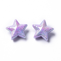 不透明なアクリルビーズ  ABカラーメッキ  スター  ミックスカラー  22.5x24.5x11.5mm  穴：2.1mm&nbsp;SACR-K004-03