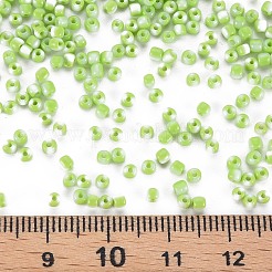 12/0 ガラスシードビーズ  不透明な色が染み込む  緑黄  2mm  穴：0.8mm&nbsp;SEED-S005-23