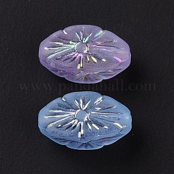 透明つや消しアクリルビーズ  ABカラーメッキ  花  ミックスカラー  13.5x7x7mm  穴：1.8mm  1190個/ 500g&nbsp;OACR-P013-39M