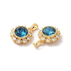 Brass Micro Pave Cubic Zirconia Pendants&nbsp;X-KK-M243-03G