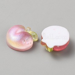 オペーク樹脂カボション  グリッターパウダー付き  桃  19.5x19x8mm&nbsp;LS-CRES-CJC0011-001C