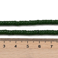 天然石ホワイトジェイドビーズ連売り  染め  ディスク  ヒシビーズ  濃い緑  4~4.5x2~2.5mm  穴：0.5~0.7mm  約172~173個/連  14.92''~15.20''（37.9~38.6センチメートル）&nbsp;G-H230-84