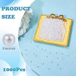 ABSプラスチックパール調ビーズ  ラウンド  乳白色  4mm  穴：1.4mm  1000pc&nbsp;KY-SZ0001-63D