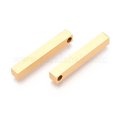 ステンレスペンダント201個  直方体の  ゴールドカラー  34.5x5x5mm  穴：2.5mm&nbsp;STAS-S105-T586-35-2