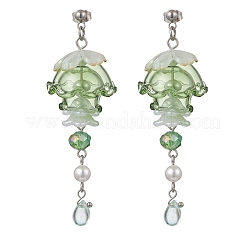 3 Pairs Jellyfish 304 Stainless Steel Shell Pearl Dangle Stud Earrings&nbsp;EJEW-TA00773