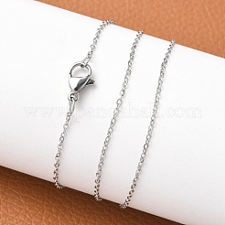 変色しにくい304ステンレススチールアズキチェーンネックレス  カニカン付き  ステンレス鋼色  19.6インチ（50cm）  1mm&nbsp;STAS-G083-72P