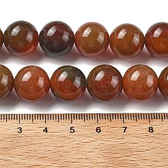 天然マルチカラー瑪瑙ビーズ連売り  染め＆加熱  ラウンド  シエナ  14mm  穴：1.5mm  約28個/連  15.31''（38.9センチメートル）&nbsp;G-A261-B22-14mm