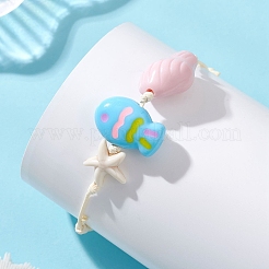 2Pcs Adjustable Acrylic Beaded Braided Bead Bracelets&nbsp;BJEW-JB14050