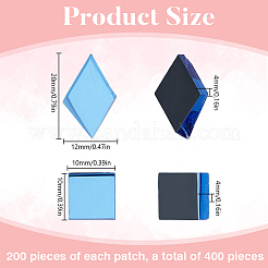 400Pcs 2 Styles Rhombus & Square Mosaic Tiles Glass Cabochons&nbsp;DIY-DR0002-58