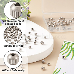 120Pcs 6 Style 303 Stainless Steel Spacer Beads&nbsp;STAS-MP0001-02
