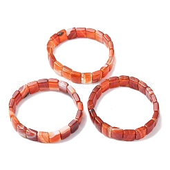 Dyed & Heated Natural Carnelian Faceted Beaded Stretch Bracelets for Women&nbsp;BJEW-K251-08G