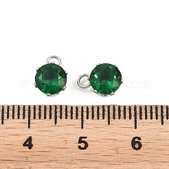 304 Stainless Steel Micro Pave Cubic Zirconia Pendants&nbsp;STAS-H240-57P-05