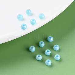 不透明なアクリルビーズ  ABカラー  ラウンド  ライトスカイブルー  4x3.5mm  穴：1.6mm  約15000個/500g&nbsp;MACR-S371-11-I05