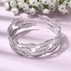 Fish 304 Stainless Steel Cuff Bangles for Women&nbsp;BJEW-A155-02P