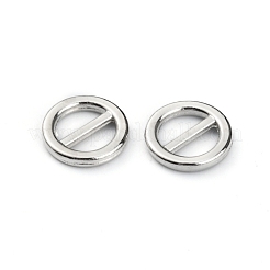 合金スライドバックル  フラットラウンド  プラチナ  8x1mm&nbsp;DIY-WH0304-291P