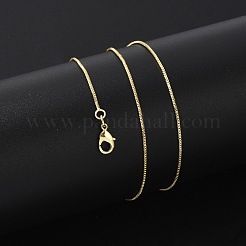 女性用真鍮ベネチアンチェーンネックレス  304ステンレススチール製カニカン付き  ラックめっき  鉛フリー＆カドミウムフリー  長持ちメッキ  18KGP本金メッキ  17.52x0.04インチ（44.5x0.1cm）&nbsp;X-NJEW-D302-42G