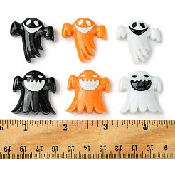 6個 6スタイル ハロウィーン 不透明樹脂 デコデン カボション  ハロウィーンジュエリークラフト  ミックスカラー  27.5~31x28~30.5x6.5~8.5mm  1個/スタイル&nbsp;CRES-FS0001-67