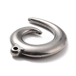 変色しない304ステンレススチールペンダント  渦  ステンレス鋼色  30x26.5x5mm  穴：1.8mm&nbsp;STAS-B024-87P