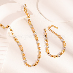 304 Stainless Steel Chain Necklaces & Bracelets Set for Women&nbsp;IX7784-1