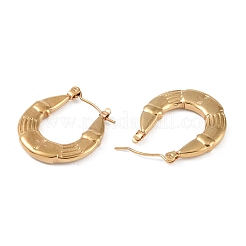 304ステンレススチールフープピアス  女性のためのジュエリー  ゴールドカラー  リング  22.5x3mm&nbsp;EJEW-K278-20C-G