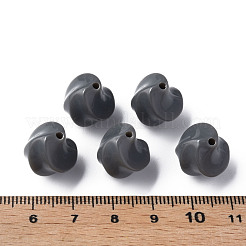不透明なアクリルビーズ  ツイスト  グレー  14.5x14x14mm  穴：1.6mm  約390個/500g&nbsp;MACR-S373-139-A04