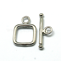 長方形真鍮マンテル  プラチナ  矩形：20.5x15x3mm  穴：3mm  バー：24x9x3.5mm  穴：1.5mm&nbsp;KK-H398-P