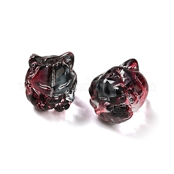 透明ガラスビーズ  グラデーションカラー  キツネ  暗赤色  16x14x12.5mm  穴：1.5mm&nbsp;GLAA-D025-06C