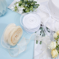 2 Rolls 2 Colors Polyester Chiffon Ribbon&nbsp;DIY-CP0010-72