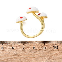 Brass Enamel Open Cuff Rings for Women&nbsp;RJEW-U057-23G