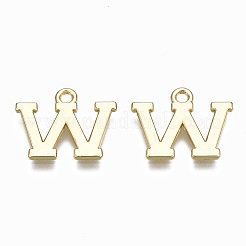合金チャーム  カドミウムフリー＆ニッケルフリー＆鉛フリー  アルファベット  16KGP本金メッキ  文字.w  14x17.5x1mm  穴：1.6mm&nbsp;LS-PALLOY-Q441-025W-NR