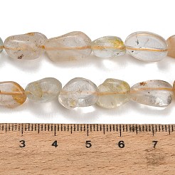 天然トパーズビーズ連売り  ナゲット  タンブルストーン  8~16.5x7.5~9.5x4~9.5mm  穴：0.8~0.9mm  15.35''（39cm）〜15.75''（40cm）&nbsp;G-D108-A04-04