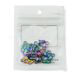 8本3スタイルアロイペンダント  犬  虹色  15~19x15~16x1~4mm  穴：2~2.5mm&nbsp;FIND-FS0002-19