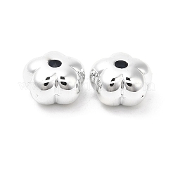 メッキccbプラスチックビーズ  花  プラチナ  14x14x8.5mm  穴：2.5mm&nbsp;PACR-C004-07P