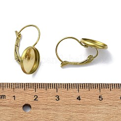 304ステンレススチールフレンチフックピアスセッティング  ゴールドカラー  トレイ：12mm  24.5x13.5mm  ピン：0.7mm&nbsp;EJEW-H130-01G