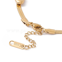 Ion Plating(IP) 304 Stainless Steel Heart Beaded Herringbone Chain Bracelet for Women&nbsp;BJEW-G656-05G