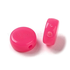 不透明なアクリルビーズ  フラットラウンド  サクランボ色  10x5mm  穴：1.8mm  約1500個/500g&nbsp;MACR-S377-02D