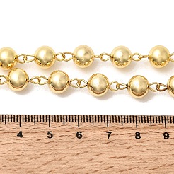 Brass Round Beads Link Chain Necklaces for Women&nbsp;NJEW-B157-19G