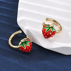 Brass Enamel Cuff Earrings&nbsp;EJEW-U062-01B-G