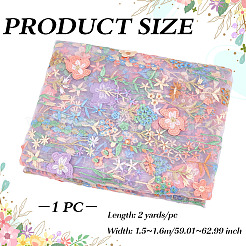 ポリエステル生地  服装アクセサリー  花柄  カラフル  1500~1600x1mm&nbsp;DIY-WH0504-787