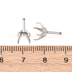 304ステンレススチールスタッドピアス金具  ステンレス鋼色  トレイ：7mm  13x8mm  ピン：1x7mm&nbsp;STAS-B091-02B-07P