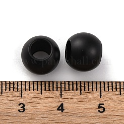 201ステンレススチールヨーロピアンビーズ  大穴ビーズ  ロンデル  ブラック  10x8mm  穴：5mm&nbsp;STAS-N020-03-10mm-EB