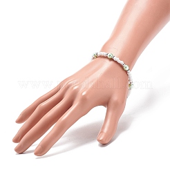プラスチック & ガラス パール & シード ビーズ ブレスレットとネックレス  女性のためのジュエリーセット  薄緑  7-1/2インチ（19cm）  440mm&nbsp;SJEW-JS01255